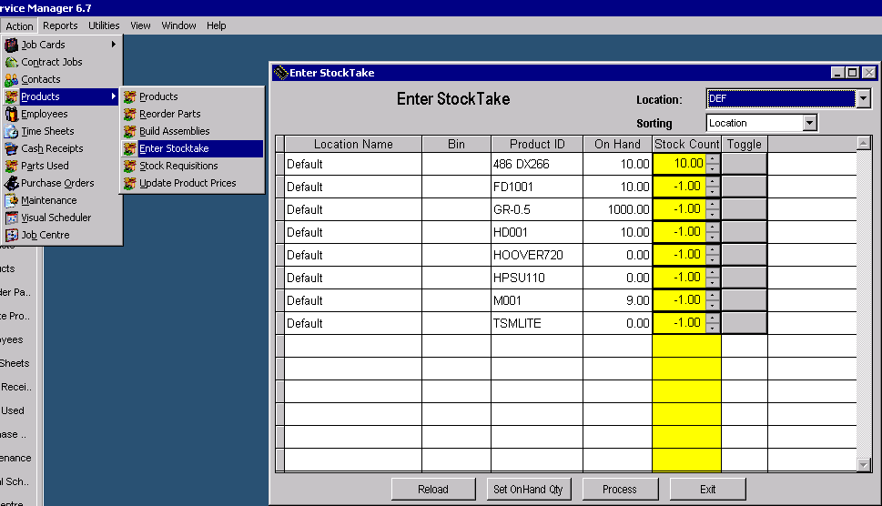 Stocktaking Module