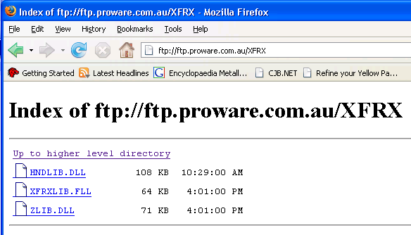 XFRX FTP Directory