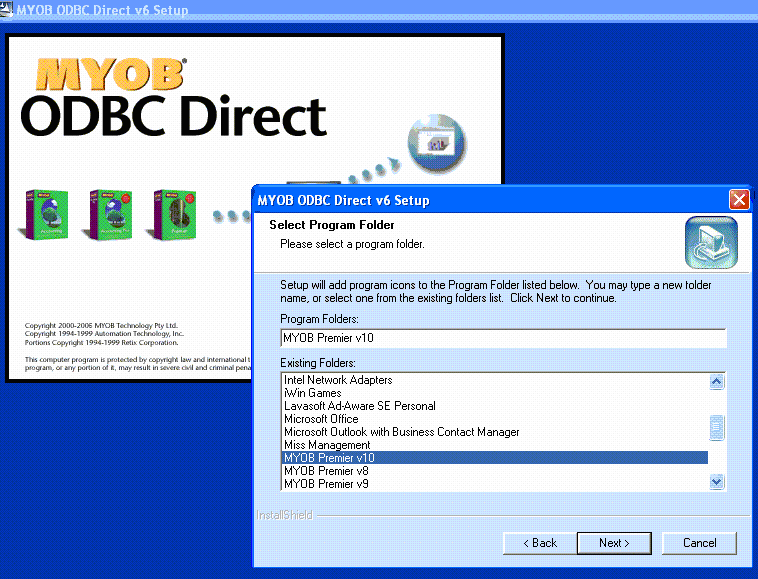 MYOB ODBC Installer