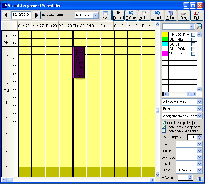 assignment scheduler dsc