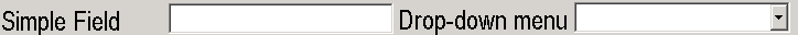 A simple text and a drop-down menu field