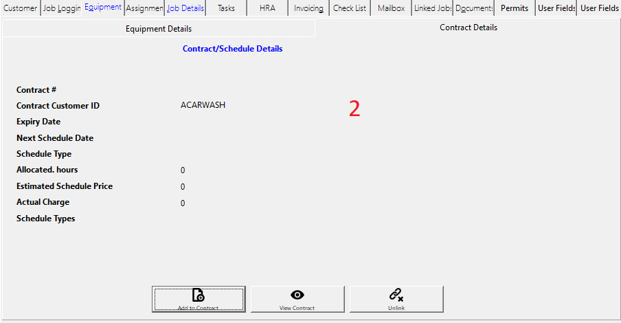 3 Sections of the Equipment tab