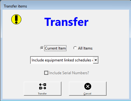 Transfer Equipment dialogue