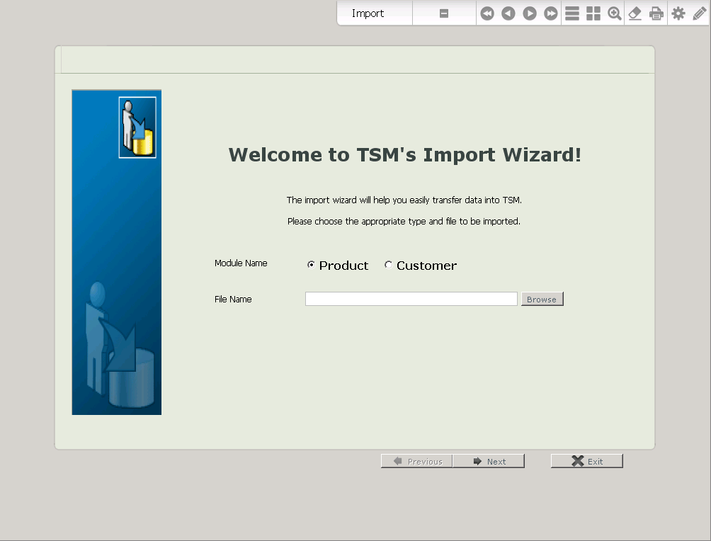 The Import Utility Screen